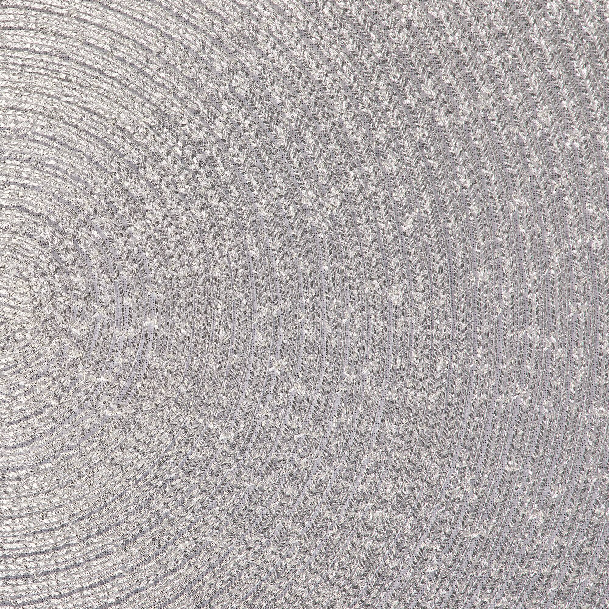 DII® Metallic Silver Round Polypropylene Woven Placemat (Set of 4)